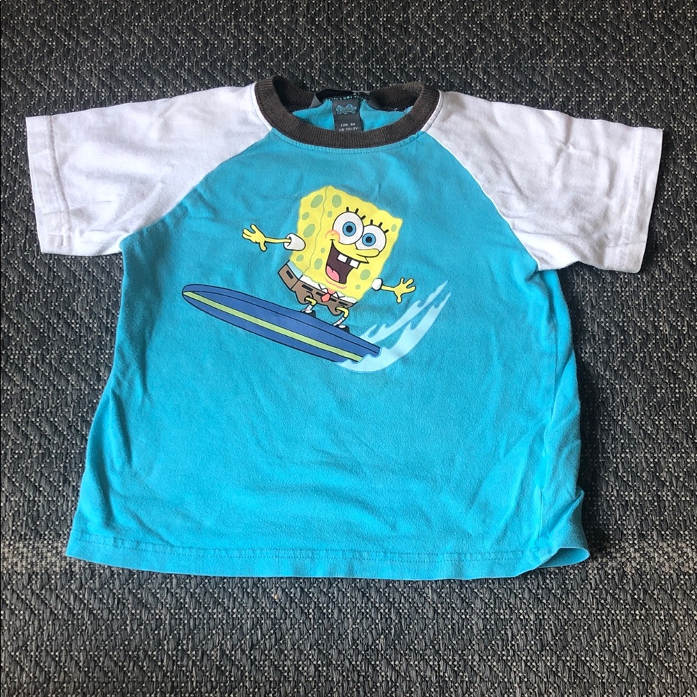 SpongeBob Squarepants H&M Turquoise, White & Black Raglan Surf Tee